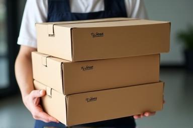 Catering boxes being delivered